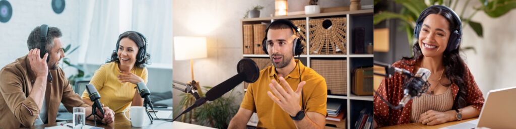 Guests speaking on podcasts